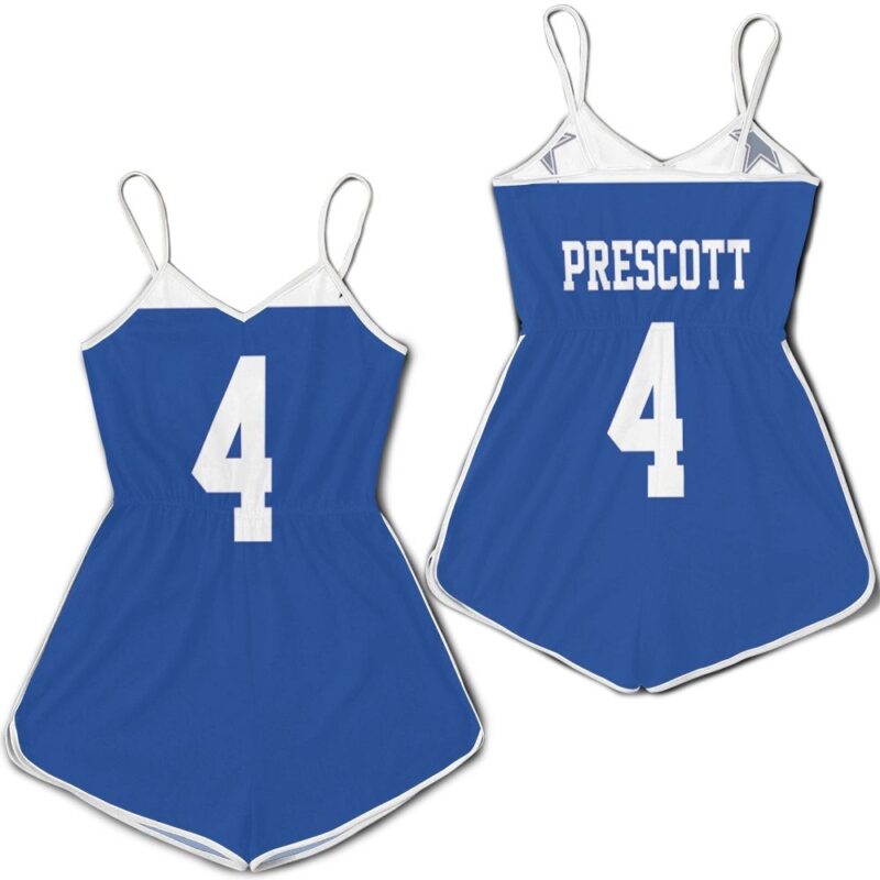 Dallas Cowboys Dak Prescott Royal Rivalry Throwback jersey inspired style Romper RJ02156