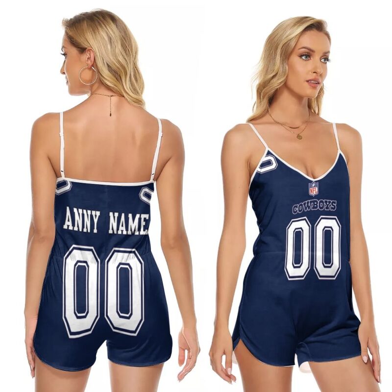 Dallas Cowboys NFL American Football Game Navy 2019 Custom Gift For Cowboys Fans V-neck Romper Jumpsuit RJ00053