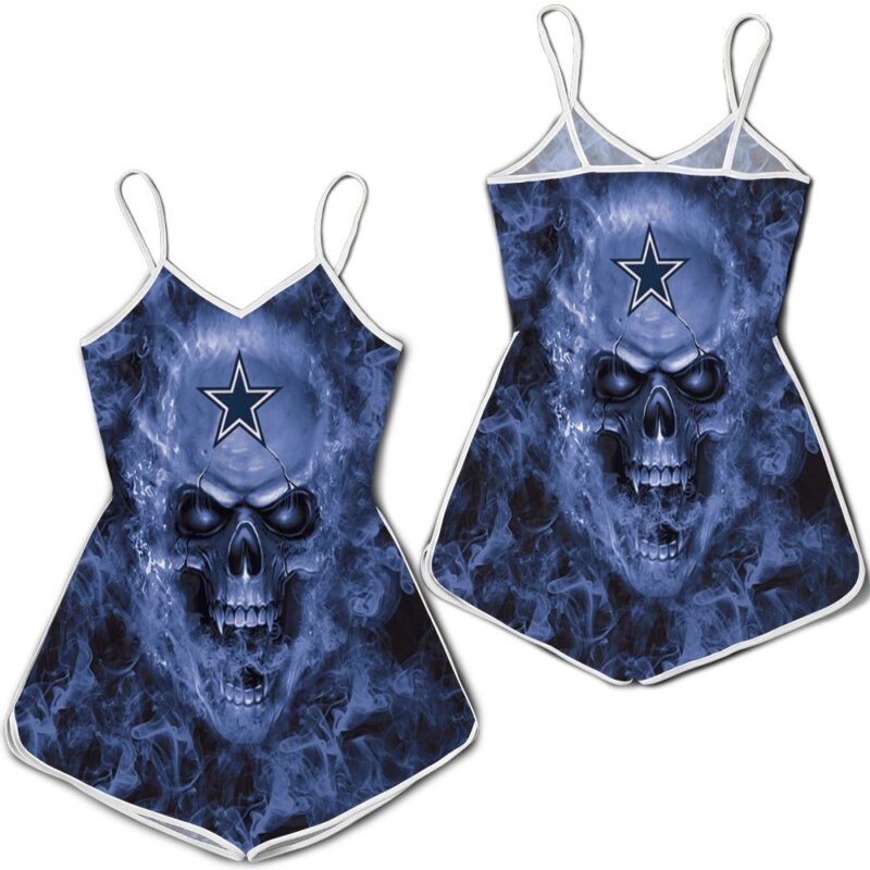 Dallas Cowboys NFL Fans Skull Romper RJ03339