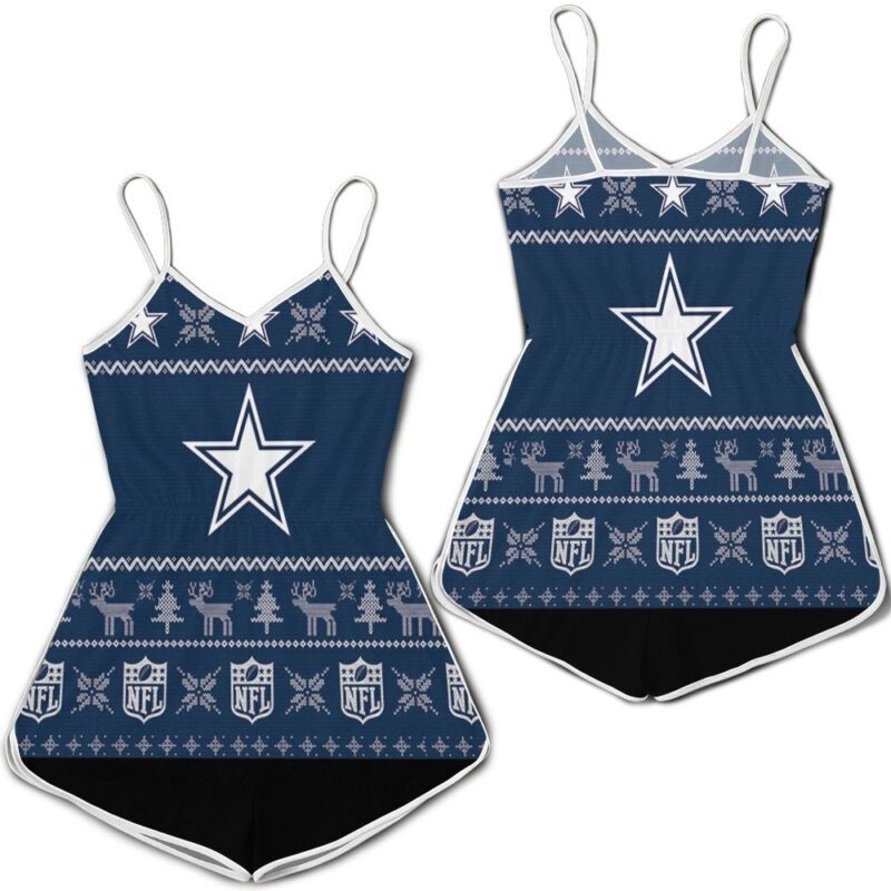 Dallas Cowboys Ugly Sweatshirt Christmas 3D Romper RJ03172