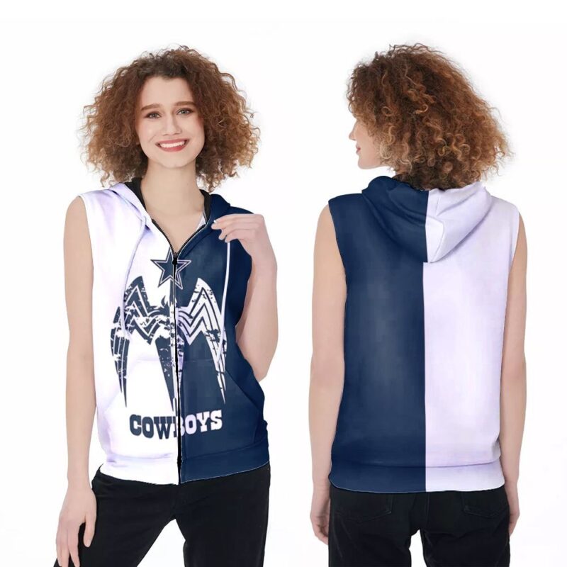 Dallas Cowboys Venom We Are Dallas Spider 3d designed for Dallas Cowboys fan Zip Sleeveless Hoodie ZSH1896