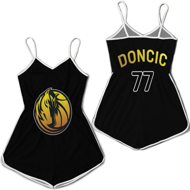 Dallas Mavericks Luka Doncic 77 Nba Golden Edition White Jersey Romper RJ02000