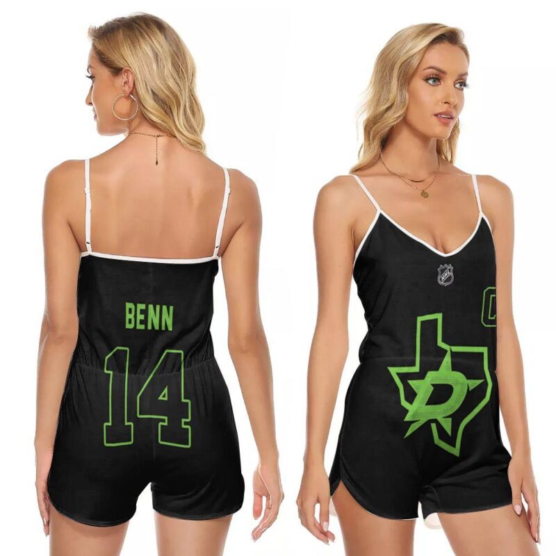 Dallas Stars Jamie Benn 14 Great Player NHL Ice Hockey Team 2020 Black Gift For Dallas Stars Fans V-neck Romper Jumpsuit RJ01502