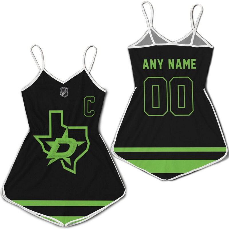 Dallas Stars NHL Ice Hockey Team Logo 2020 Black Jersey Custom Gift For Dallas Fans Romper Jumpsuit RJ00458