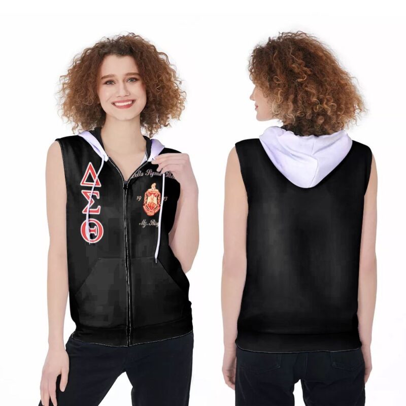 Delta sigma theta sorority logo 3d designed for delta sigma theta sorority lovers Zip Sleeveless Hoodie ZSH1474
