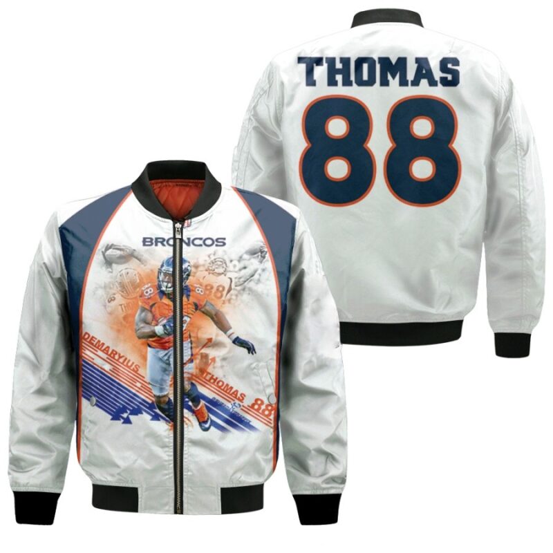 Demaryius Thomas 88 Denver Broncos Vapor Untouchable 2019 White Gift For Broncos Fans Bomber Jacket BJ00794