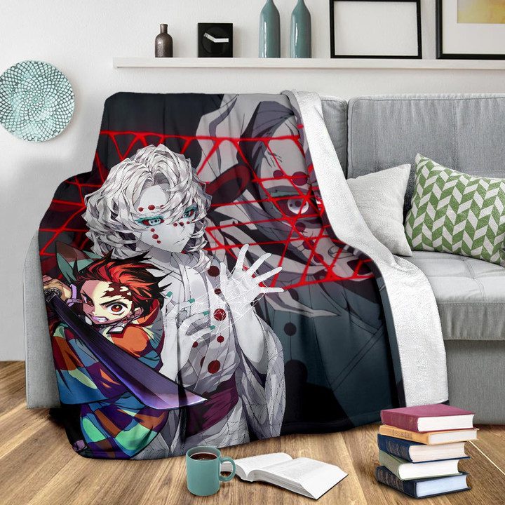 Demon Slayer Anime Rui Spider Demon Web Vs Tanjiro Fleece Blanket – Let ...