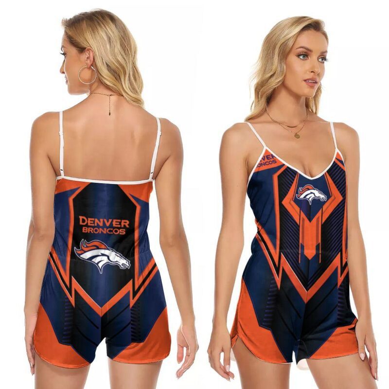 Denver Broncos NFL American Football Team Logo Gift For Denver Broncos Fans America Football Lovers 2 V-neck Romper Jumpsuit RJ01575