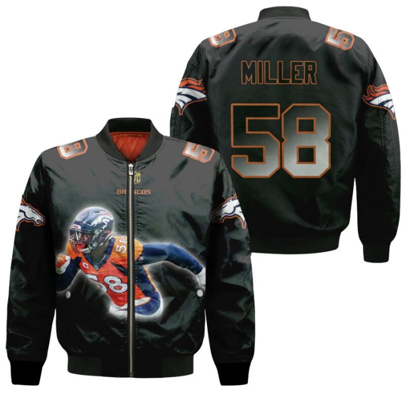 Denver Broncos Von Miller 58 NFL Legendary Captain Black Gift For Broncos Fans Bomber Jacket BJ00500