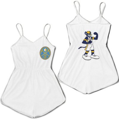 Denver Nuggets Basketball Classic Mascot Logo Gift For Nuggets Fans White Romper RJ01709