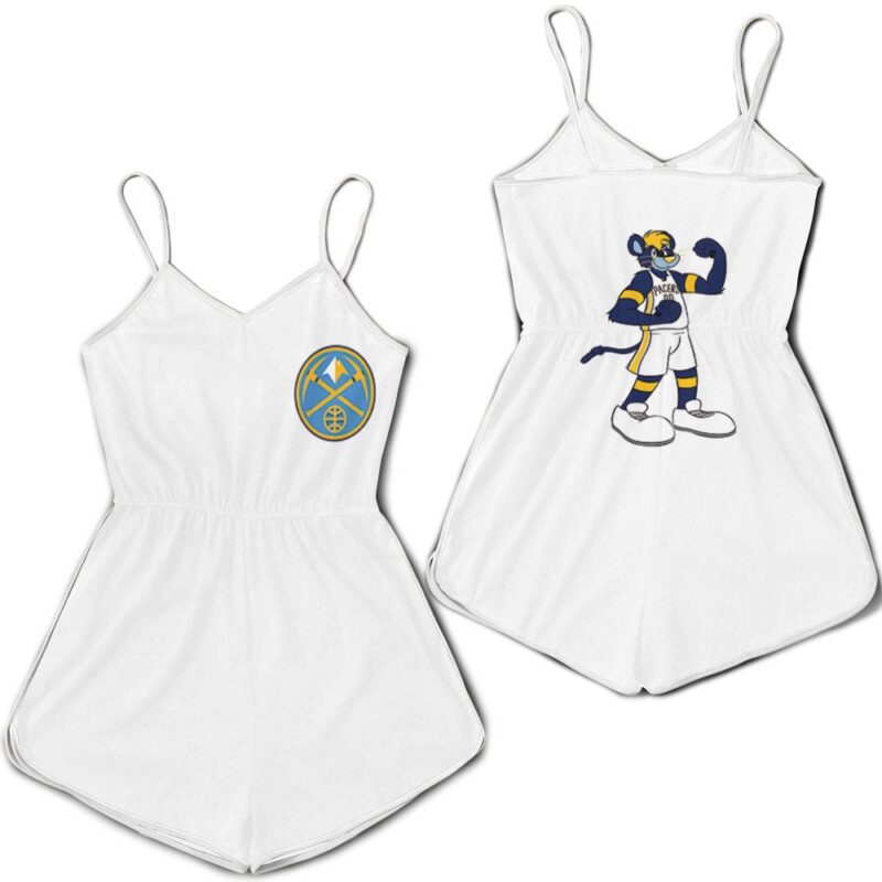 Denver Nuggets Basketball Classic Mascot Logo Gift For Nuggets Fans White Romper RJ01709