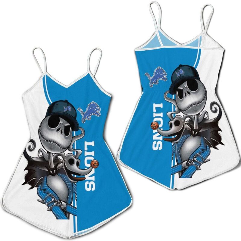 Detroit Lions Jack Skellington And Zero Romper RJ02970