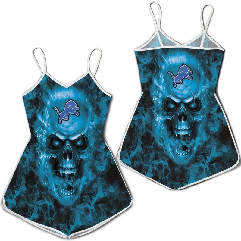 Detroit Lions NFL Fans Skull Romper RJ03584