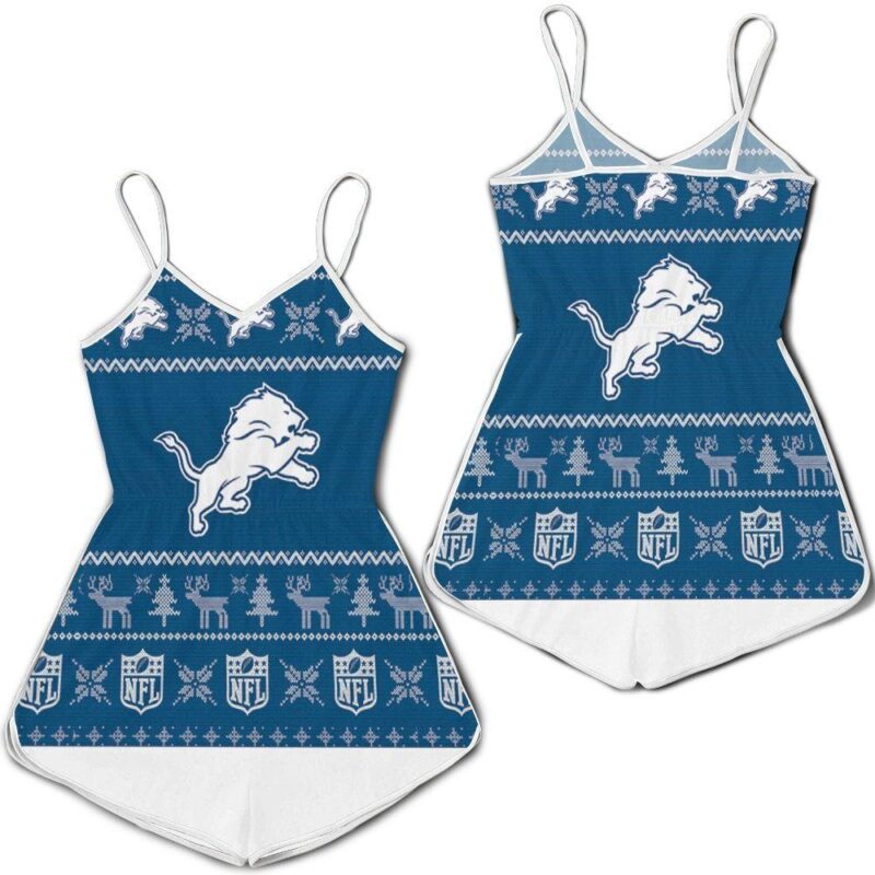 Detroit Lions NFL Ugly Sweatshirt Christmas 3D Romper RJ05594