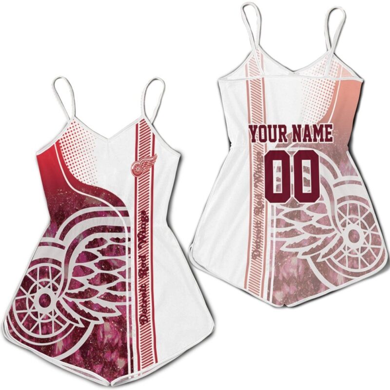 Detroit Red Wings Personalized Red And White Romper RJ03604