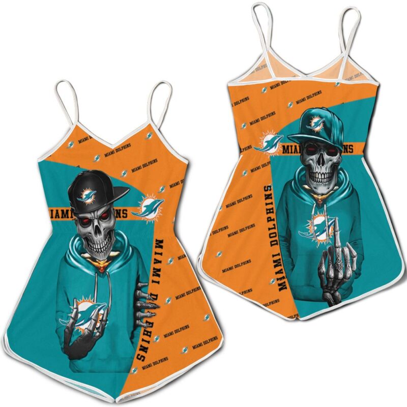 Dolphins Hip Hop Skull 3d jersey Romper RJ04723