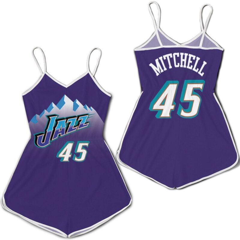 Donovan Mitchell Utah Jazz Purple Jersey Inspired Style Romper RJ04650