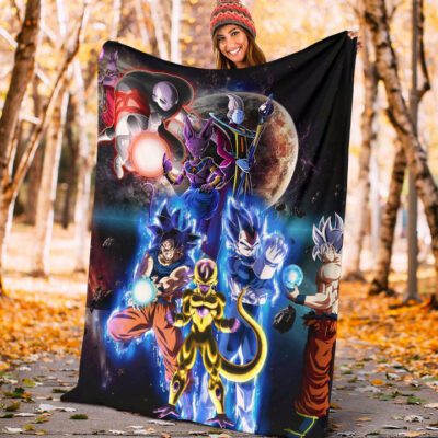 Dragon Ball Anime DB Main Characters Super Saiyan In Universe Fleece Blanket 3