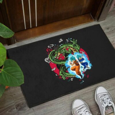 Dragon Ball Anime Door Mat DB Goku Vegeta Blue Power Vapor With Shernon Dragon Door Mat Welcome Mat 3