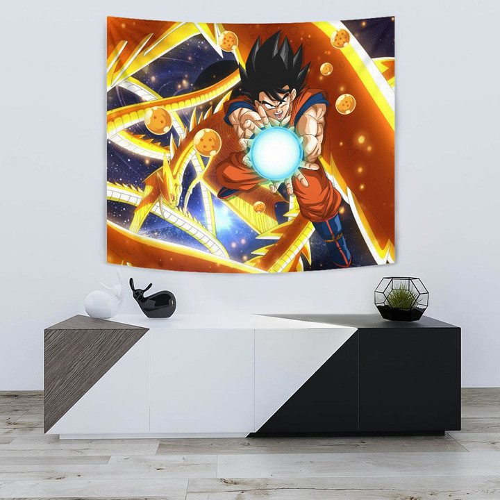 Dragon Ball Anime Tapestry – DB Goku Fighting With Golden Shenron ...