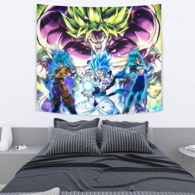Dragon Ball Anime Tapestry DB Super Saiyan Broly Goku And Vegeta Power Vapor Tapestry Wall Hanging 2