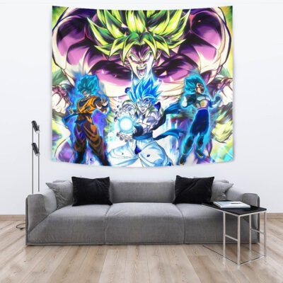 Dragon Ball Anime Tapestry DB Super Saiyan Broly Goku And Vegeta Power Vapor Tapestry Wall Hanging 3