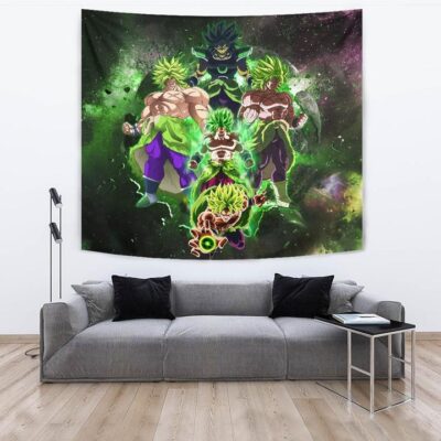 Dragon Ball Anime Tapestry - DB Super Saiyan Broly Moments Green Vapor Galaxy Tapestry Wall Hanging 2 Dragon Ball Anime Tapestry DB Super Saiyan Broly Moments Green Vapor Galaxy Tapestry Wall Hanging 2