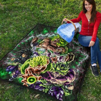 Dragon Ball Anime Tapestry DB Villains Broly Super Saiyan Full Power Quilt Blanket 5
