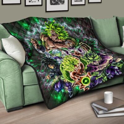 Dragon Ball Anime Tapestry DB Villains Broly Super Saiyan Full Power Quilt Blanket 9