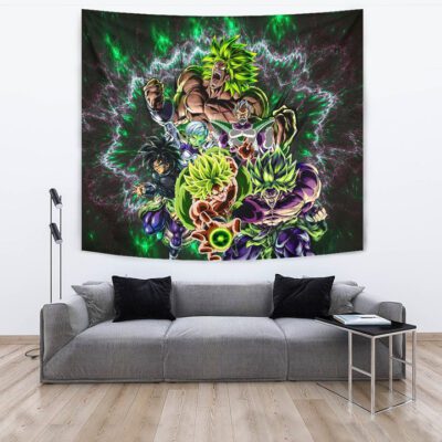 Dragon Ball Anime Tapestry DB Villains Broly Super Saiyan Full Power Tapestry Wall Hanging 3