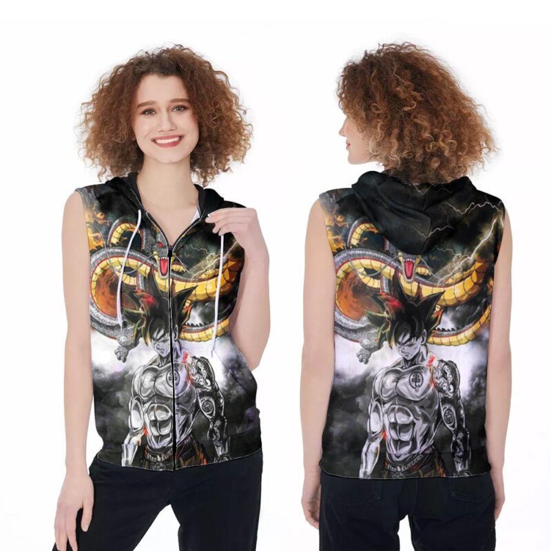 Dragon Ball Z Songoku God Dragon Super Saiyan Gift For Songoku Fans Dragon Ball Z Lovers 2 Zip Sleeveless Hoodie ZSH1255