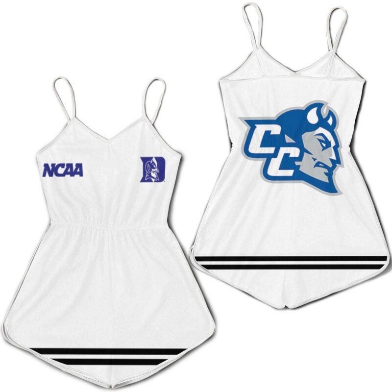 Duke Blue Devils Ncaa Classic White With Mascot Logo Gift For Duke Blue Devils Fans Romper Jumpsuit RJ01642