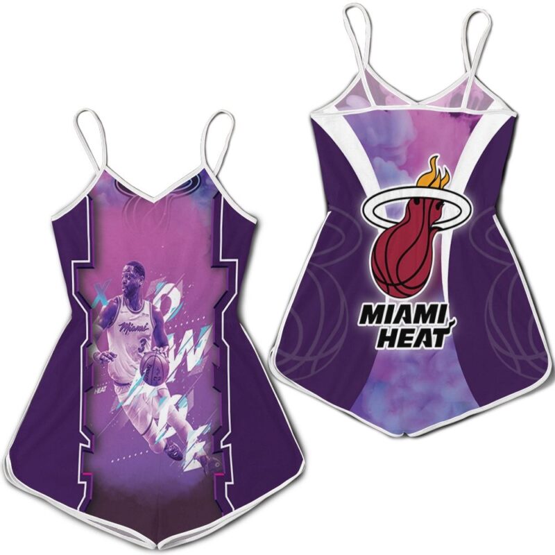 Dwyane Wade 3 miami heat legend vice background for fan Romper RJ04649