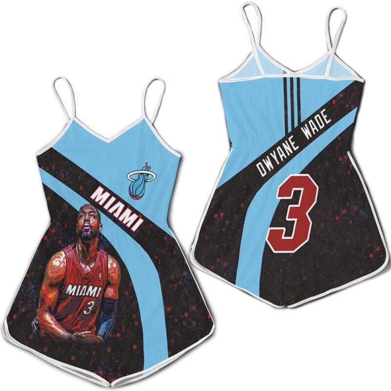 Dwyane Wade 3 miami heat oil paint art legend for fan Romper RJ04638