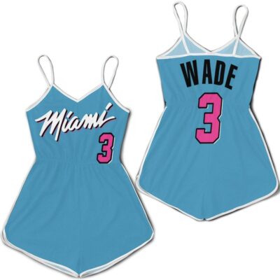 Dwyane Wade Heat 2020 Blue City Edition Jersey Inspired Romper RJ04798