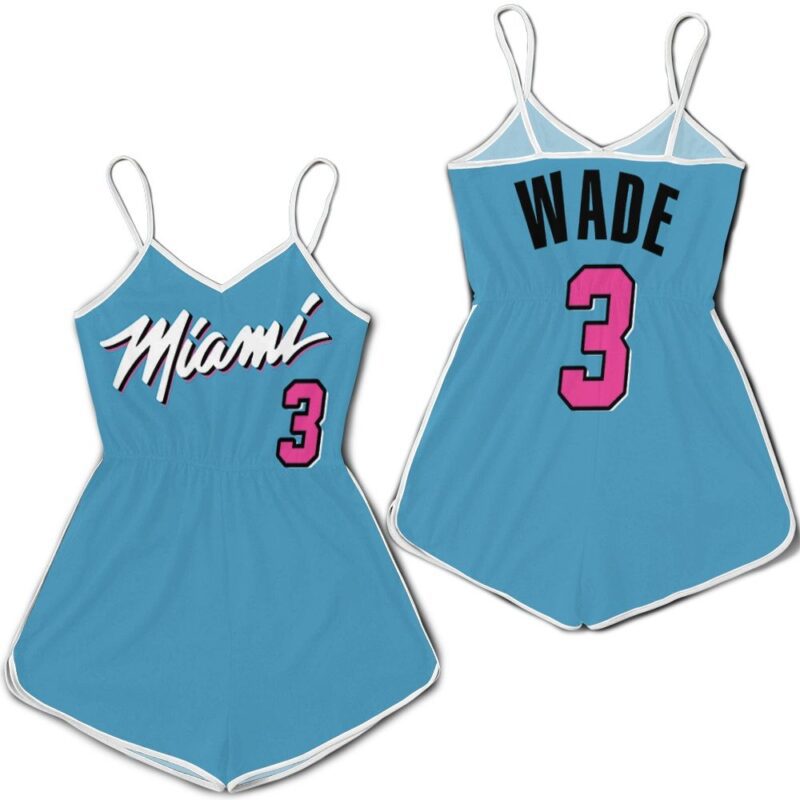 Dwyane Wade Heat 2020 Blue City Edition Jersey Inspired Romper RJ04798