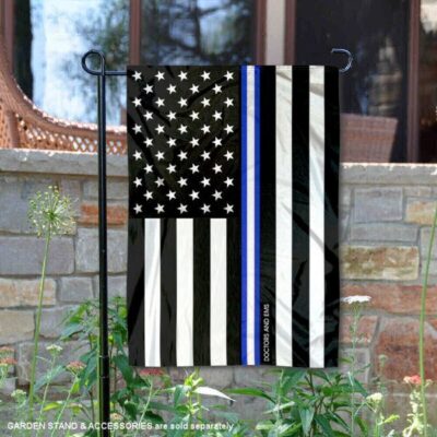 EMS and Doctors Blue Thin Line Garden Flag GF01489