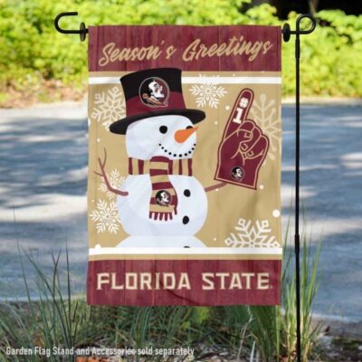 FSU Seminoles Holiday Winter Snowman Greetings Garden Flag GF00133