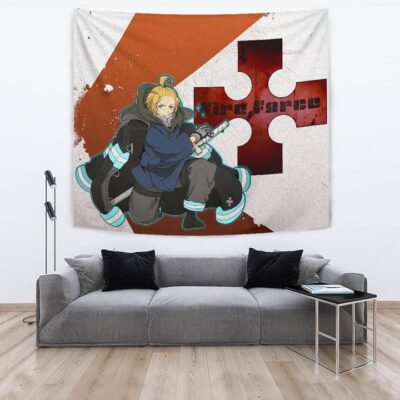 Fire Force Anime Tapestry Arthur Boyle Shining Blue Coat With Wood Sword Tapestry Wall Hanging 3 Fire Force Anime Tapestry Arthur Boyle Shining Blue Coat With Wood Sword Tapestry Wall Hanging 3