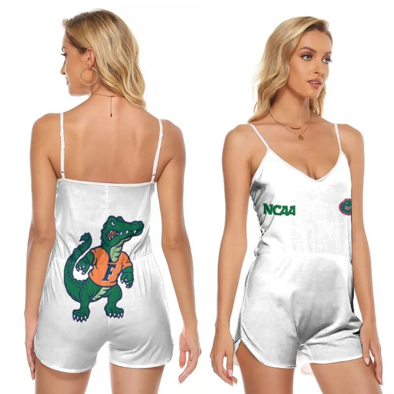 Florida Gators Ncaa Classic White With Mascot Logo Gift For Florida Gators Fans V-neck Romper Jumpsuit RJ01242