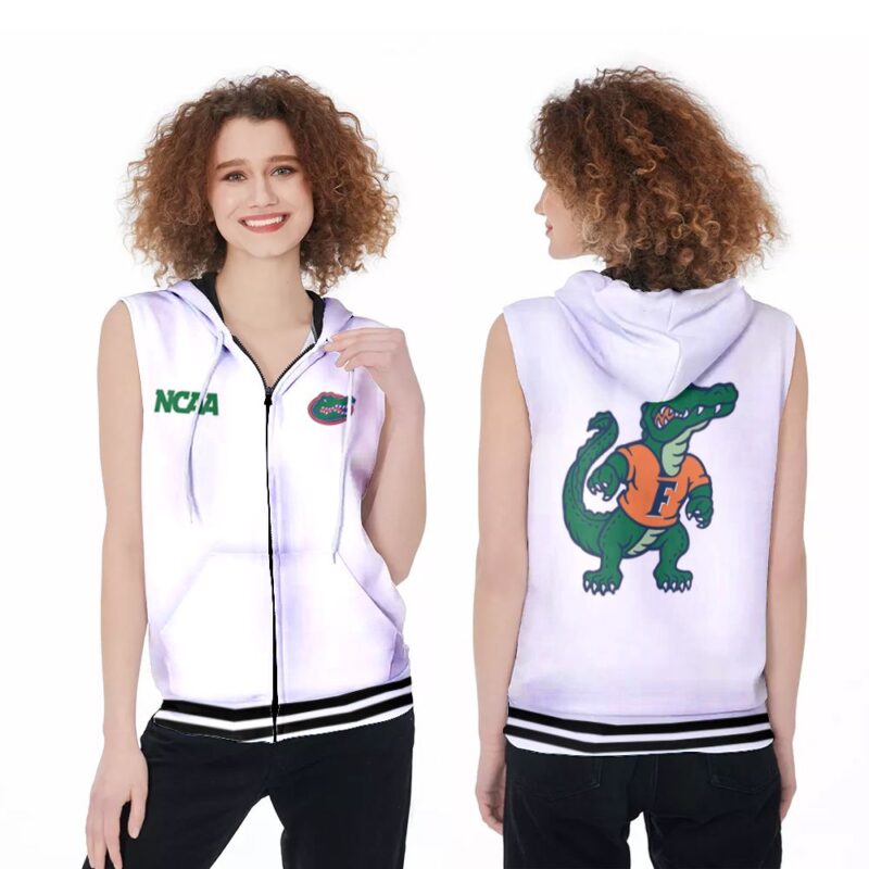 Florida Gators Ncaa Classic White With Mascot Logo Gift For Florida Gators Fans Zip Sleeveless Hoodie ZSH0660