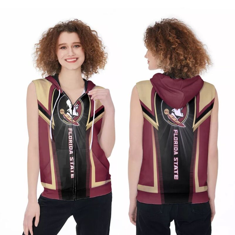 Florida State Seminoles football NFL American Football Team Logo For Florida State Seminoles For Fans Zip Sleeveless Hoodie ZSH0972