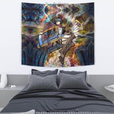 Focused Mikasa Wall Anime Tapestry 3 Focused Mikasa Wall Anime Tapestry 3