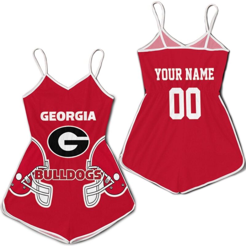 Georgia Bulldogs Ncaa Fan Mascot 3d Personalized Romper RJ02531