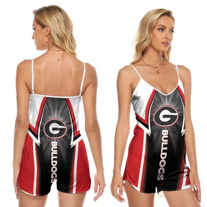 Georgia Bulldogs University NFL American Football Team Logo Gift For Bulldogs Fans V-neck Romper Jumpsuit RJ00615