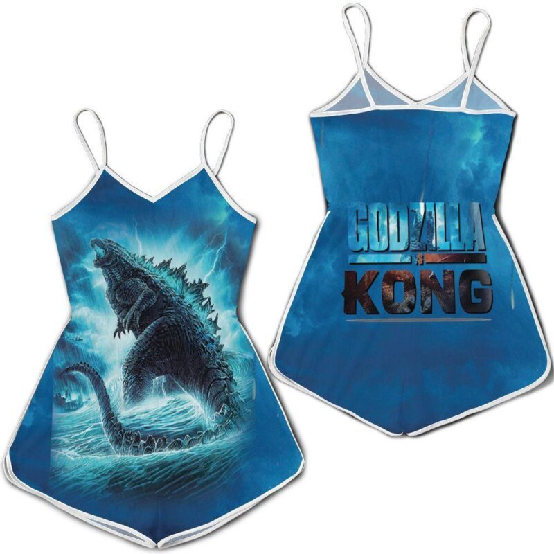 Godzilla Showing Up The Power In The Ocean Godzilla vs Kong Romper RJ01758