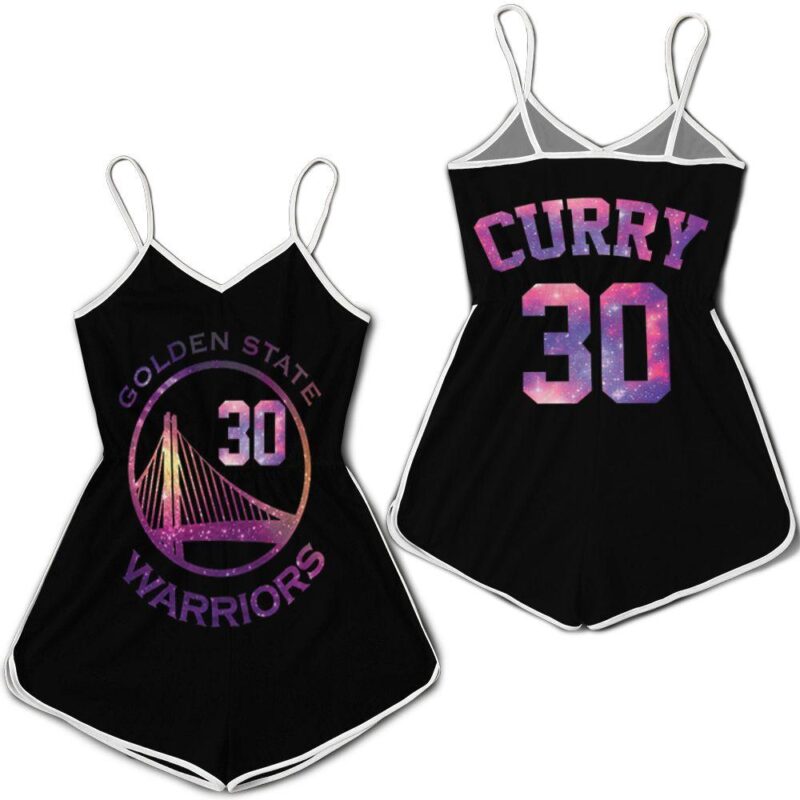 Golden State Warriors Stephen Curry #30 NBA Basketball Team Iridescent Black Gift For Warriors Fans Romper Jumpsuit RJ05451