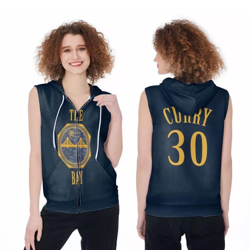 Golden State Warriors Stephen Curry 30 NBA Basketball Team Logo Gift For Golden State Warriors Fans Stephen Curry Lovers Zip Sleeveless Hoodie ZSH1370