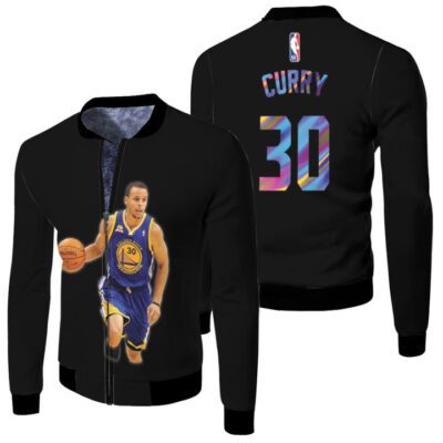 Golden State Warriors Stephen Curry 30 NBA Legendary Captain Basketball Black Gift For Warriors Fans Fleece Bomber Jacket