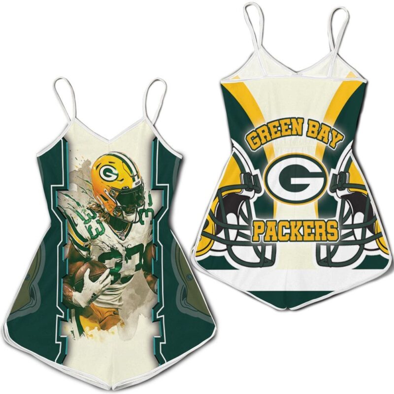 Green Bay Packers Aaron Jones 33 For Fans Romper RJ03996